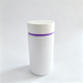 Empty PET Medicine Pill Bottle White With Purple Ring Cap Wholesale