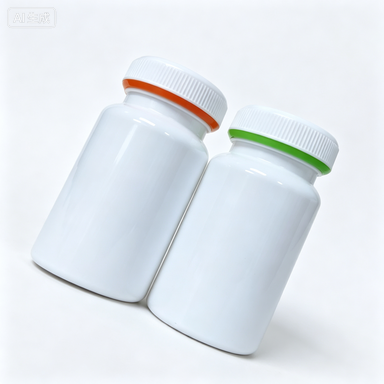 120cc White PET Supplement Pill Bottle, Two‑Color Ring Screw Cap, Food Grade Plastic Container for Vitamin Capsule Tablet Health Candy Wholesale